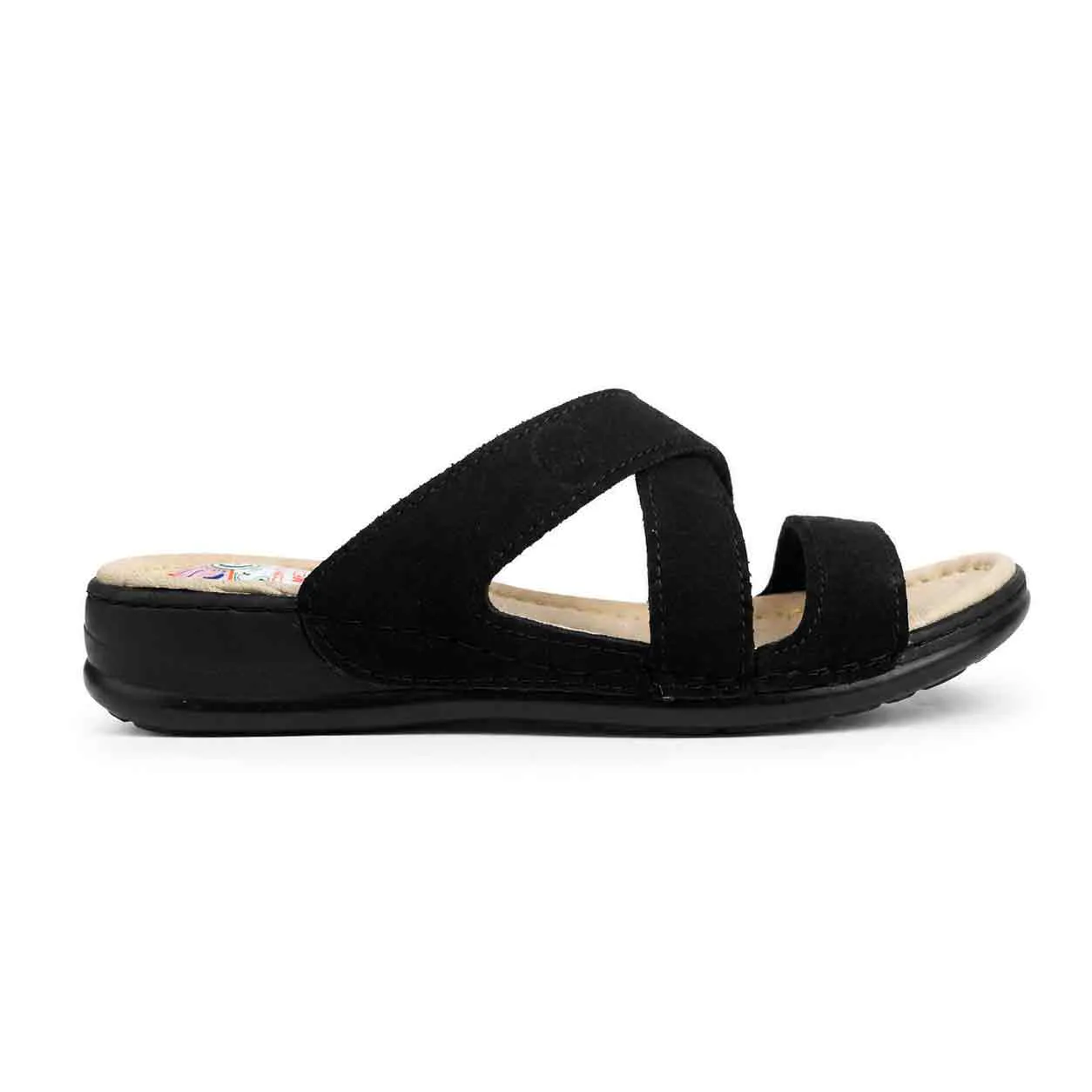 Sandale médicale Confort pour femme 502 noir daim miniature